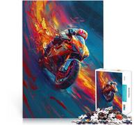 Puzzle pour Adultes 1000 pièces Jeu de Puzzle de Course de Moto Cool 26x38cm Cadeau d'anniversaire Cadeaux Art Mural pour Les 14 Ans