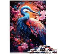 Puzzle pour Adultes 1000 pièces Jeu de Puzzle Grue en Fleurs de Cerisier Tranquille 26x38cm Anniversaire Unique et Cadeaux pour Adolescent 14+