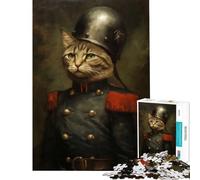 Puzzle pour Adultes 1000 pièces Jouet Chat Soldat Jeu éducatif Jeu de Course de Vitesse Manuelle Cadeau pour Femmes et Hommes (Taille 50x75cm)