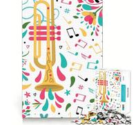 Puzzle pour Adultes 1000 pièces Joueur de Trompette d'orchestre Jeu de Concentration et de Plaisir Jeu Occasionnel Cadeau d'anniversaire Amusant (38x26cm)