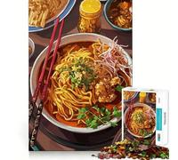 Puzzle pour Adultes 1000 pièces Khao Soi Plat de Nouilles du Nord de la Thaïlande Découpe Lisse Jeu créatif et Artistique pour se détendre et s'amuser Cadeau apaisant de Noël (50x75cm)