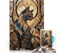 Puzzle pour Adultes 1000 pièces Kintsugi Chat Noir Séjour Anti-Stress pour Tuer Le Temps Car C'est Un pour Toute la Famille 75x50cm
