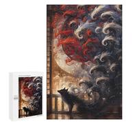 Puzzle pour adultes 1000 pièces Kitsune avec Nine Tails Puzzle pour adolescents, jeu de réflexion, analyse et logique 1000 pièces