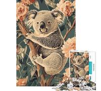 Puzzle pour Adultes 1000 pièces Koala dans Un Arbre Fleuri Illustration Puzzle pour Adultes Jeu de Construction à Faire soi-même Passer Le Temps Pendant Les Vacances pour Les Jeux