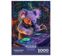 Puzzle pour Adultes 1000 Pièces Koala DJ Puzzle Casse-tête Jeu Anti-Stress Cadeau d'anniversaire Et Cadeau Unique 52x38cm/1000pcs
