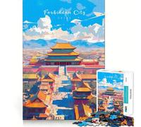 Puzzle pour Adultes 1000 pièces La Cité Interdite Un aperçu Décoration soignée Jeu de logique et d'adresse Jeu Amusant et décontracté Cadeau d'anniversaire (38x26cm)