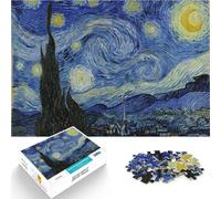 Puzzle pour Adultes 1000 pièces La Nuit étoilée de Van Gogh Entraînez Votre Cerveau et Vos Mains décoration Murale 38x26cm