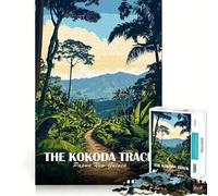 Puzzle pour Adultes 1000 pièces La Piste Kokoda, Papouasie-Nouvelle-Guinée Jeu d'adresse créative et Artistique pour Passer Un Moment agréable, décoration de Noël (38x26cm)