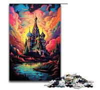 Puzzle pour Adultes 1000 pièces La psychédélie colorée de la cathédrale Saint Basile Puzzle pour Jeu éducatif Défi Jouet Décoration intérieure Unique et Cadeaux 75x50cm