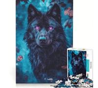 Puzzle pour Adultes 1000 pièces La Signification spirituelle des Loups Noirs Jeu Manuel pour s'amuser en Famille Cadeau d'anniversaire Unique 38x26cm