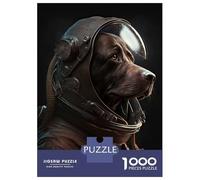 Puzzle pour Adultes 1000 Pièces Labrador Astronaut Puzzles pour Adolescents Jeux Amusants Analyse Et Logique Difficile Et Stimulant 52x38cm/1000pcs