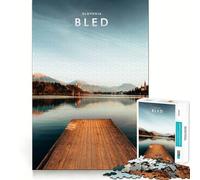 Puzzle pour Adultes 1000 pièces Lac de Bled Slovénie Découpe Parfaite Défi Amusant et Intelligent Jeu paisible Cadeau Artistique de Noël (50x75cm)