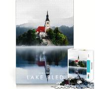 Puzzle pour Adultes 1000 pièces Lac de Bled Slovénie Jeu de Puzzle Amusant et Stimulant pour Les articulations Jeu de réflexion Confortable Cadeau d'anniversaire Amusant (38x26cm)
