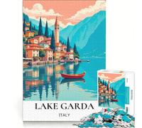 Puzzle pour Adultes 1000 pièces Lac de Garde à Couper Le Souffle, Jeux de société en Famille, Analyse et logique, renforcer Les Liens Amoureux 38x26cm