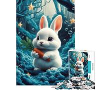 Puzzle pour Adultes 1000 pièces Lapin Mignon dans Une forêt onirique Puzzle 1000 pièces Décoration Murale Jeu Difficile et Stimulant pour Toute la Famille (38x26cm)