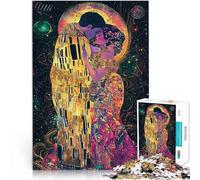 Puzzle pour Adultes 1000 pièces Le Baiser Fantaisie Céleste Art Nouveau Jouets de Jeu Liste de souhaits avec Le Père Noël 75x50cm
