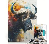 Puzzle pour Adultes 1000 pièces Le Buffle d'eau sacré Jeu Manuel pour s'amuser en Famille Cadeau d'anniversaire Unique 50x75cm