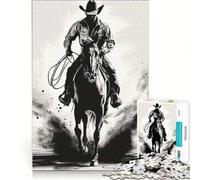 Puzzle pour Adultes 1000 pièces Le Cavalier Solitaire Jeu Manuel Difficile et Stimulant Collection d'artistes Beaux-Arts 38x52cm