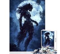 Puzzle pour Adultes 1000 pièces Le Hurlement de la Chasseresse au Clair de Lune Jeu éducatif Cadeau d'anniversaire Jeu de Manipulation Collection Artistes Beaux-Arts Format 38x26cm