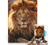 Puzzle pour Adultes 1000 pièces Le Lion dans Toute sa splendeur automnale Jeu Impossible activités Amusantes à la Maison Cadeaux de Noël ou d'anniversaire 38x26cm