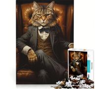 Puzzle pour Adultes 1000 pièces Le Patron Veut Te Voir Chat, Jeu de réflexion, pour s'amuser en Famille, renforcer Les Liens Amoureux 38x26cm
