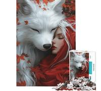 Puzzle pour Adultes 1000 pièces Le Petit Chaperon Rouge et Le Loup Blanc Jeu de détente Analyse et logique Idée Cadeau Originale pour Un Anniversaire ou Noël (Dimensions 38x26cm)