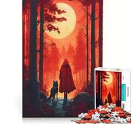 Puzzle pour Adultes 1000 pièces Le Petit Chaperon Rouge et Le Loup Jouet éducatif pour Passer Le Temps à la Maison Cadeau d'anniversaire 38x52cm