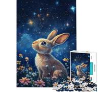 Puzzle pour Adultes 1000 pièces Le rêve du Lapin étoilé Puzzles pour Adolescents Vacances à la Maison Activités Amusantes à Faire à la Maison Jeu de défi Unique (Taille 38x26cm)