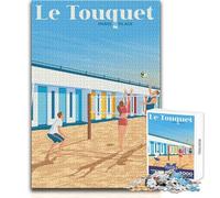 Puzzle pour Adultes 1000 pièces Le Touquet Paris Plage Art Jeu éducatif Familial Modèle à Assembler Cadeau de Père Noël Secret Dimensions 50x75cm
