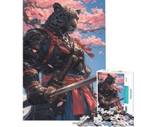 Puzzle pour Adultes 1000 pièces Léopard Samouraï Jeu de réflexion Jeu intellectuel Cadeau d'anniversaire Difficile Difficile (Dimensions 50x75cm)