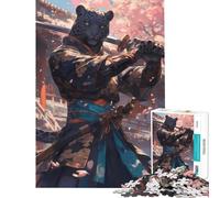 Puzzle pour Adultes 1000 pièces Léopard Samouraï Jeu éducatif Apprentissage et Jouets éducatifs Excellent Cadeau et Jouet pour Toute la Famille (Dimensions 38x26cm)