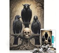 Puzzle pour Adultes 1000 pièces Les Trois Corbeaux Jeu Impossible activités Amusantes à la Maison Cadeaux de Noël ou d'anniversaire 50x75cm