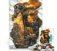 Puzzle pour Adultes 1000 pièces l'esprit de la Savane Jeux relaxants difficulté Difficile avec Poster et fiche de Questions Assortis 38x52cm