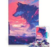 Puzzle pour Adultes 1000 pièces l'esprit du Grand Loup Jeux relaxants difficulté Difficile avec Poster et fiche de Questions Assortis 38x26cm