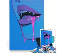 Puzzle pour Adultes 1000 pièces Lèvres de Vampire Qui coulent Jeu de réflexion pour s'amuser en Famille améliorer l'amour Entre Les Couples 38x26cm