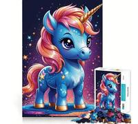 Puzzle pour Adultes 1000 pièces Licorne bébé Mignonne,Jeu de logique Amusant et Facile à Jouer,Cadeau Artistique de Noël (38x52cm)