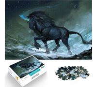 Puzzle pour Adultes 1000 pièces Licorne de la Montagne Noire Réduction du Stress intéressante Une œuvre d'art 38x26cm