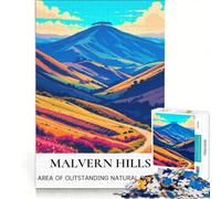 Puzzle pour Adultes 1000 pièces Lieux Secrets des collines de Malvern Activités familiales Jeu éducatif Cadeau d'anniversaire 50x75cm
