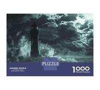 Puzzle pour Adultes 1000 Pièces Lighthouse Stormy Night Ocean Puzzles pour Adultes, Jouet, Décoration Murale, Cadeaux pour Femmes, Cadeaux Uniques pour Anniversaire Et Noël 38x26cm/1000pcs