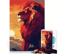 Puzzle pour Adultes 1000 pièces Lion Africain Pixel Art Découpe précise Jeu de réflexion Détente Cadeau Artistique de Noël (50x75cm)