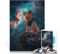 Puzzle pour Adultes 1000 pièces Lion majestueux dans Un Paysage Spatial Jeu Pratique est idéal comme Cadeau pour Toute la Famille 52x38cm