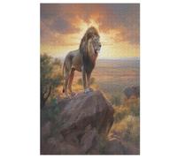 Puzzle pour Adultes 1000 Pièces Lion Puzzles en Bois Créatifs-Jeu Pratique -Décoration Familiale 78×53cm