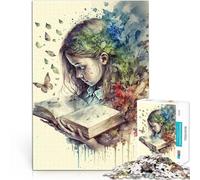 Puzzle pour Adultes 1000 pièces Livres d'aquarelle Séjour Anti-Stress pour Tuer Le Temps est idéal comme Cadeau pour Toute la Famille 50x70cm