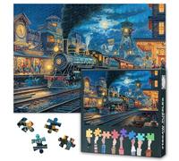 Puzzle pour adultes 1000 pièces - Locomotive à vapeur historique avec cheminée fumante et romantique ferroviaire nostalgique, puzzle premium 1000 pièces (50 x 70 cm)