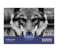 Puzzle pour Adultes 1000 Pièces Lone Wolf Puzzle Jeux Relaxants Découpe De Précision Interaction Parent-Enfant 52x38cm/1000pcs