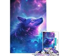 Puzzle pour Adultes 1000 pièces Loup Cosmique Nébuleuse hurlante Défi éducatif Défi Difficile Jouet Décoration Murale pour Les 14 Ans et Plus (38x52cm)