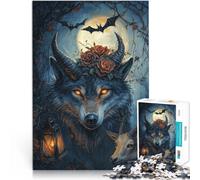 Puzzle pour Adultes 1000 pièces Loup menaçant Difficile à réaliser mais Amusant et Humoristique Œuvre d'art 38x26cm