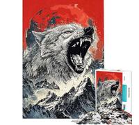 Puzzle pour Adultes 1000 pièces Loup Nature Sauvage Jeu de réflexion Stimulant Jouet Cadeau Amusant pour Passer Le Temps Pendant Les Vacances (Taille 50x75cm)