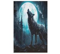 Puzzle pour Adultes 1000 Pièces Loup Puzzles en Bois Créatifs-Jeu Pratique -Décoration Familiale 78×53cm