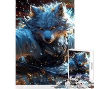 Puzzle pour Adultes 1000 pièces Loup Samouraï Guerrier avec Katana Jeu Impossible Décoration Parfaite Jouet éducatif Activités Amusantes à la Maison (52X38cm)